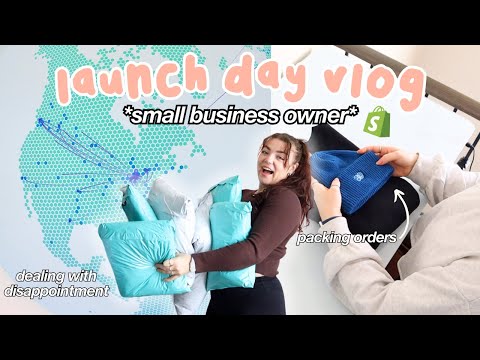 LAUNCH DAY VLOG *small business owner* | packing 50+ orders, launch fails, & more [Video]