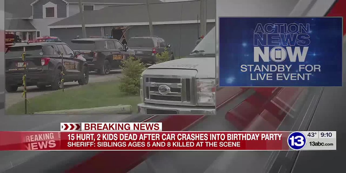 15 hurt, 2 kids dead after car crashes into children’s birthday party [Video]