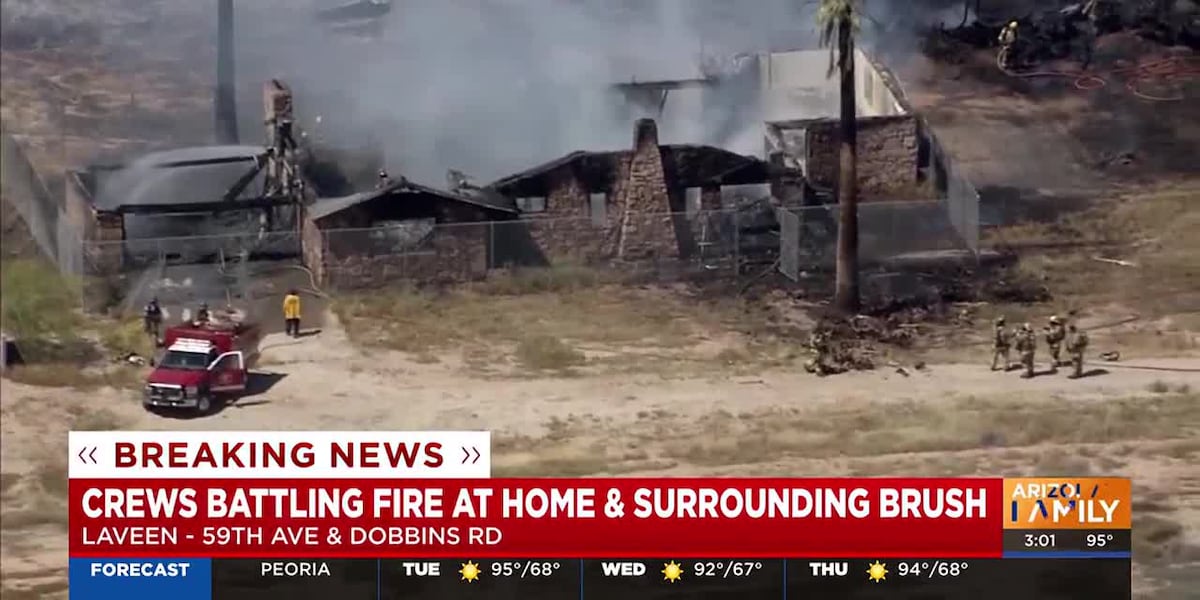 Fire burns house, surrounding brush in Laveen [Video]
