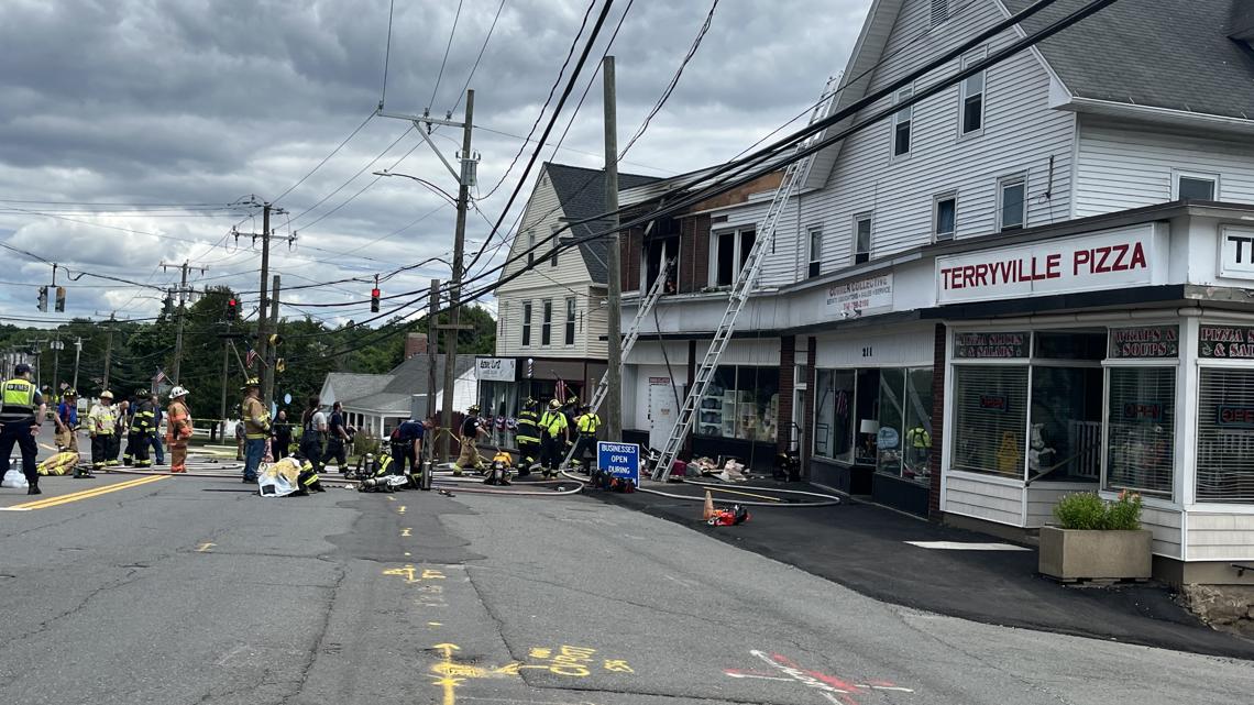 Firefighters battle Terryville fire | fox61.com [Video]