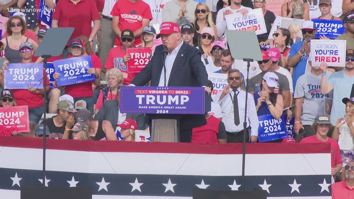 Presidential candidates grapple over who’s best on the economy. Issue takes center stage at Chesapeake rally. [Video]