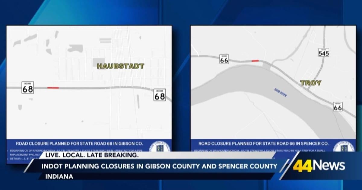 INDOT planned closures in Gibson and Spencer County | Video