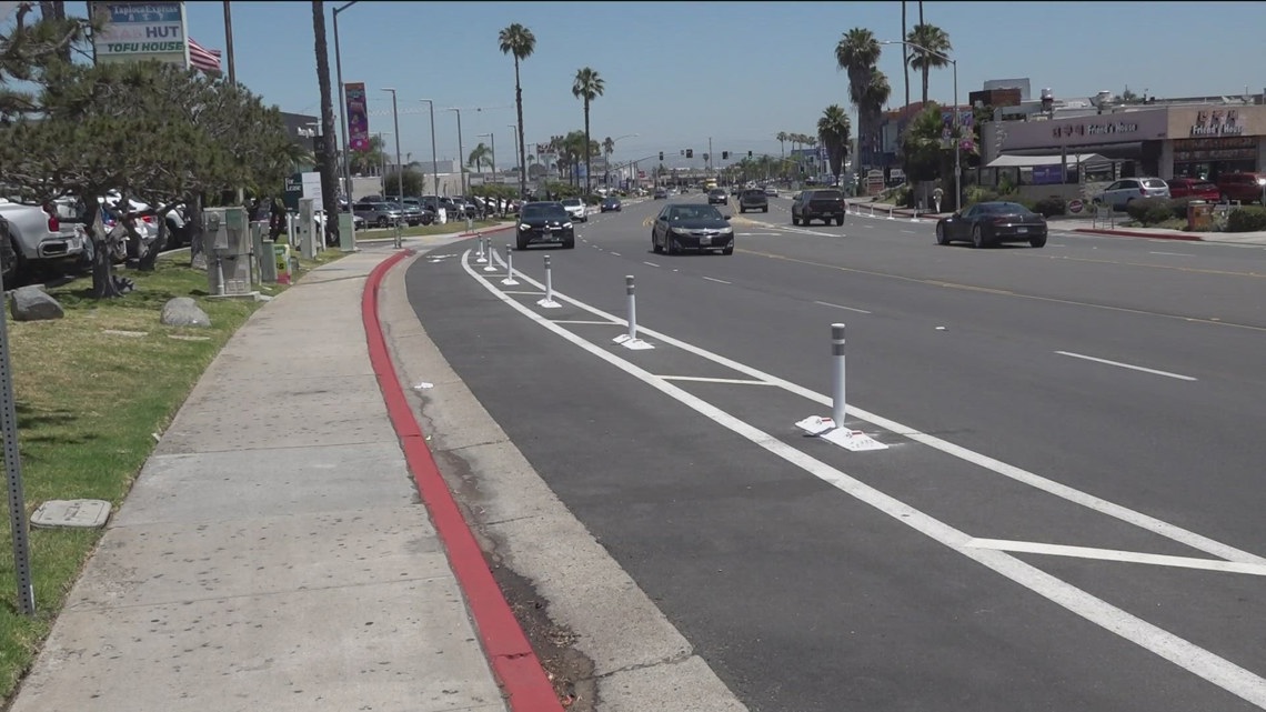 New bike lanes in Convoy replace parking spots, causing problems [Video]