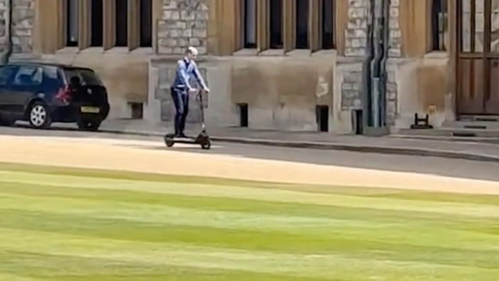 Watch: Prince William zooms into Windsor Castle on e-scooter | Lifestyle [Video]