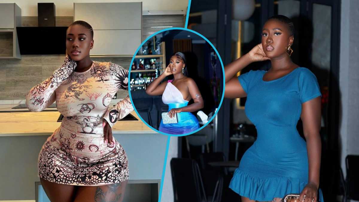 Hajia Bintu: Ghanaian TikToker Flaunts Cleavage As She Rocks A One-Hand Pleated Dress [Video]