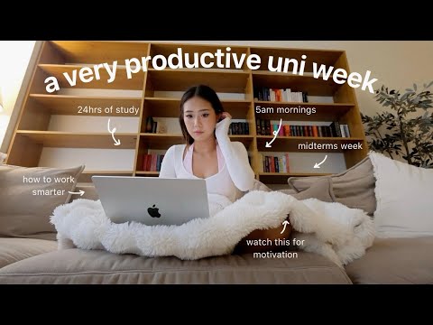 UNI VLOG 📝 5AM mornings, midterms week, 24hrs of study, very realistic & productive days in my life [Video]