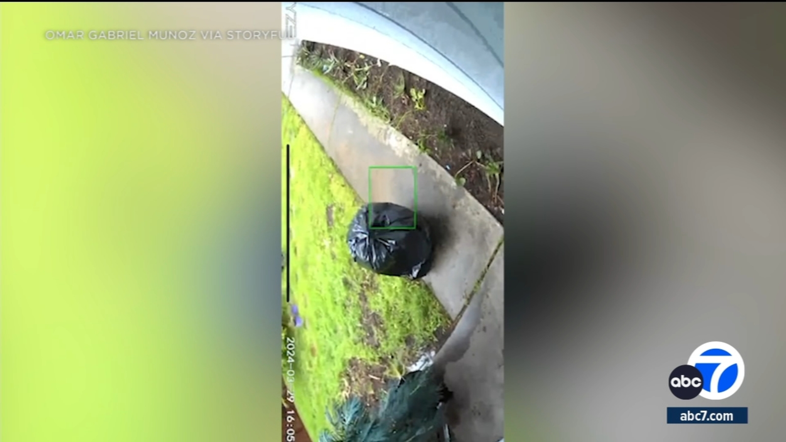 Porch pirate disguises self in trash bag while stealing package in Sacramento, surveillance video shows