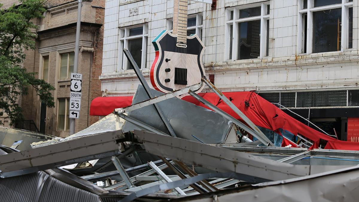 Illinois Rock & Roll Museum on Route 66 suffers damage after derecho, EF-1 tornado [Video]