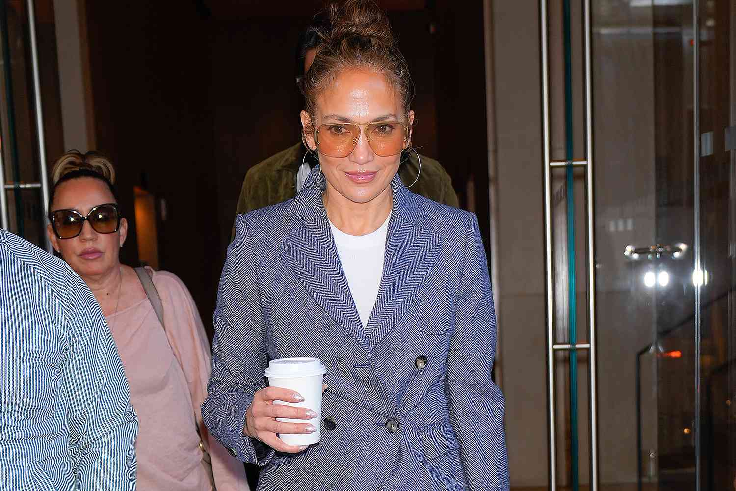 Jennifer Lopez Goes Business-Casual in a Blazer and Jeans in N.Y.C. [Video]