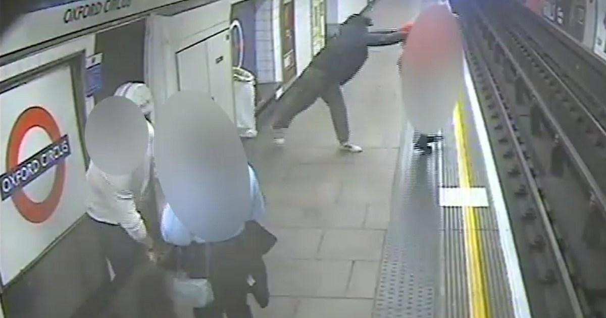 Shocking moment man shoves Tube passenger onto tracks at Oxford Circus station | UK News [Video]