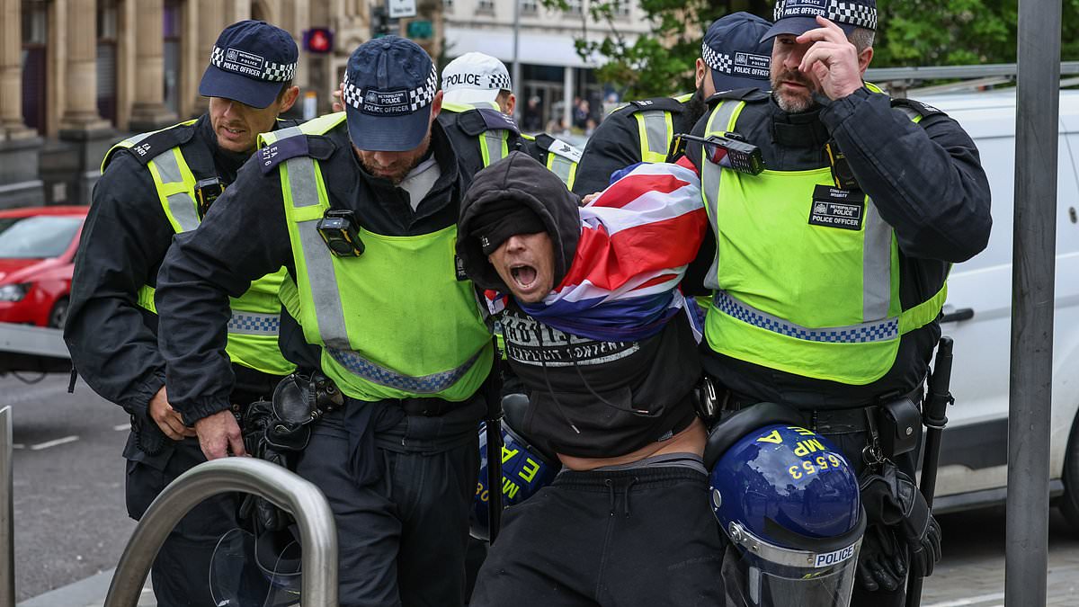 UK riots: Police swarm streets of Barnsley and arrest protesters in latest scenes of unrest as more demos are planned for tonight and university closes campus amid fears of further violence [Video]