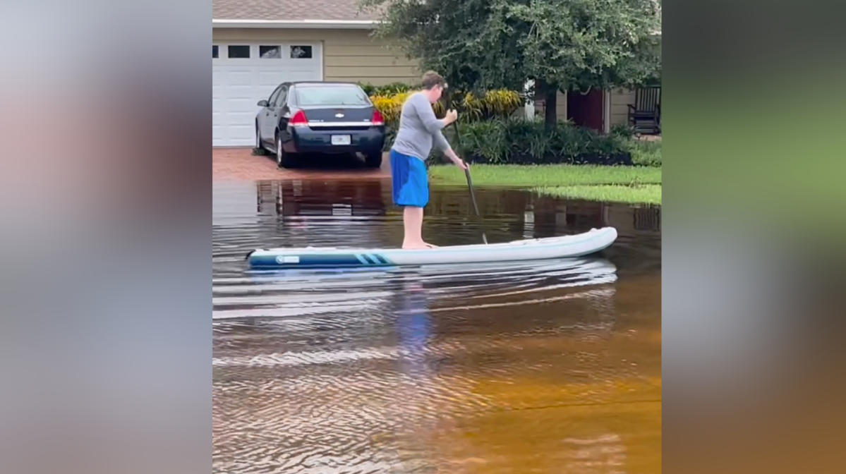 Florida ER doctor uses paddleboard to commute to work during Debby [Video]