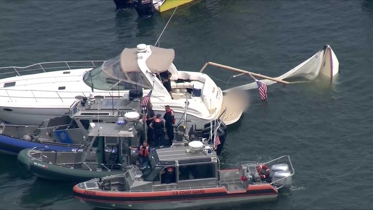 Two hurt after sailboat, motorboat collide off Weymouth coast [Video]