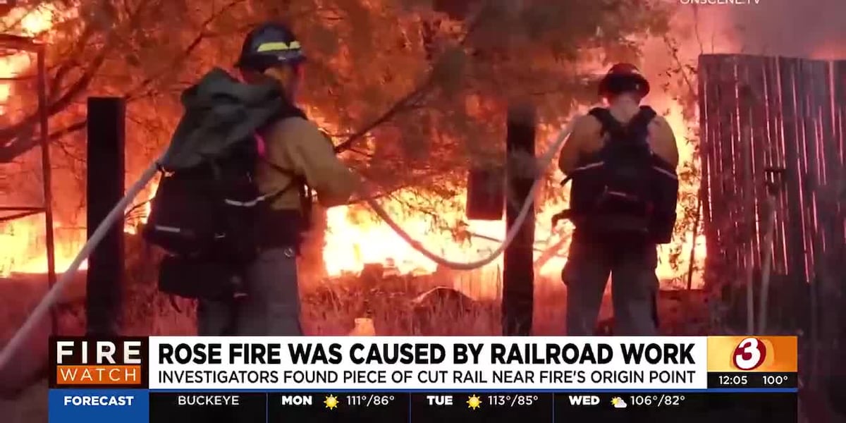 Rose Fire near Wickenburg caused by railroad work, officials say [Video]