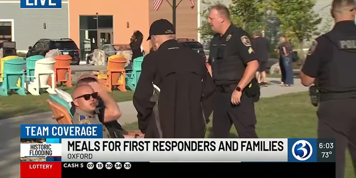 Local businesses come together to thank first responders since Sundays historic flooding [Video]