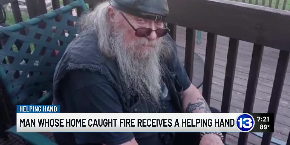 Man whose home caught fire receives a helping hand [Video]