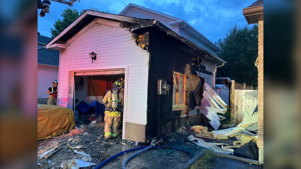 Orleans garage fire: Two adults displaced [Video]