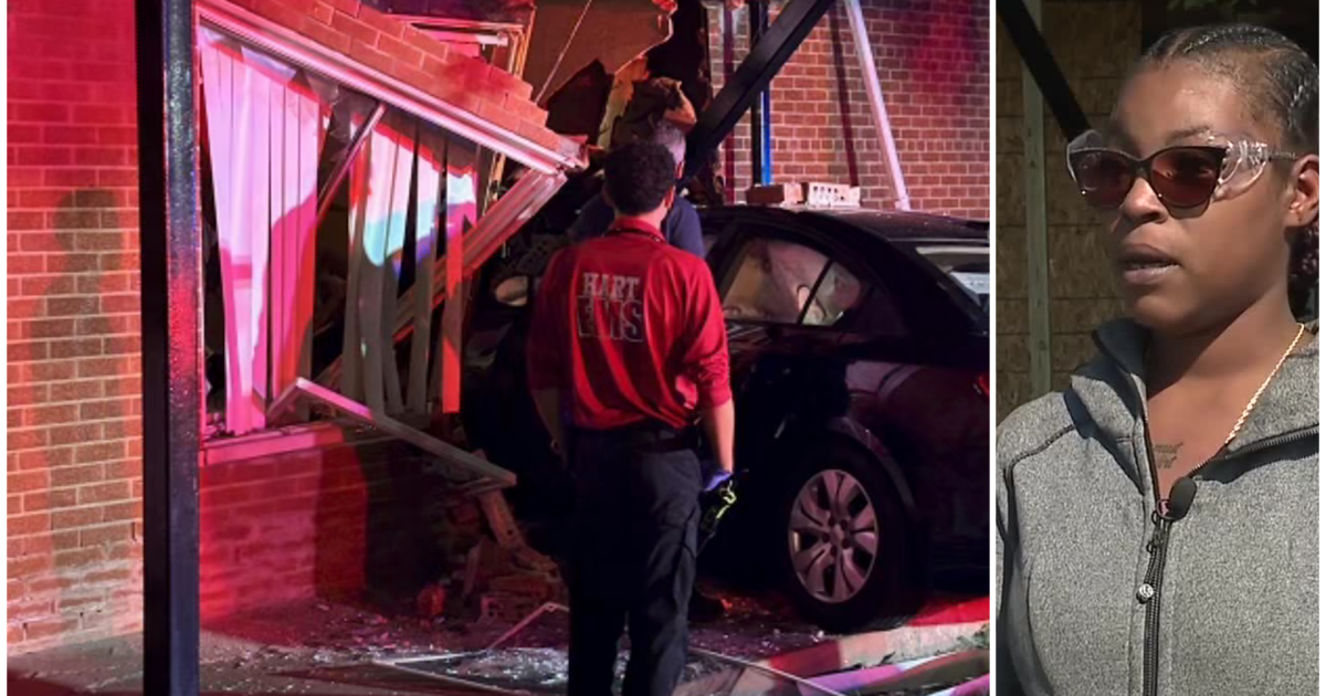 Car crashes into Detroit apartment building just after woman arrives home [Video]