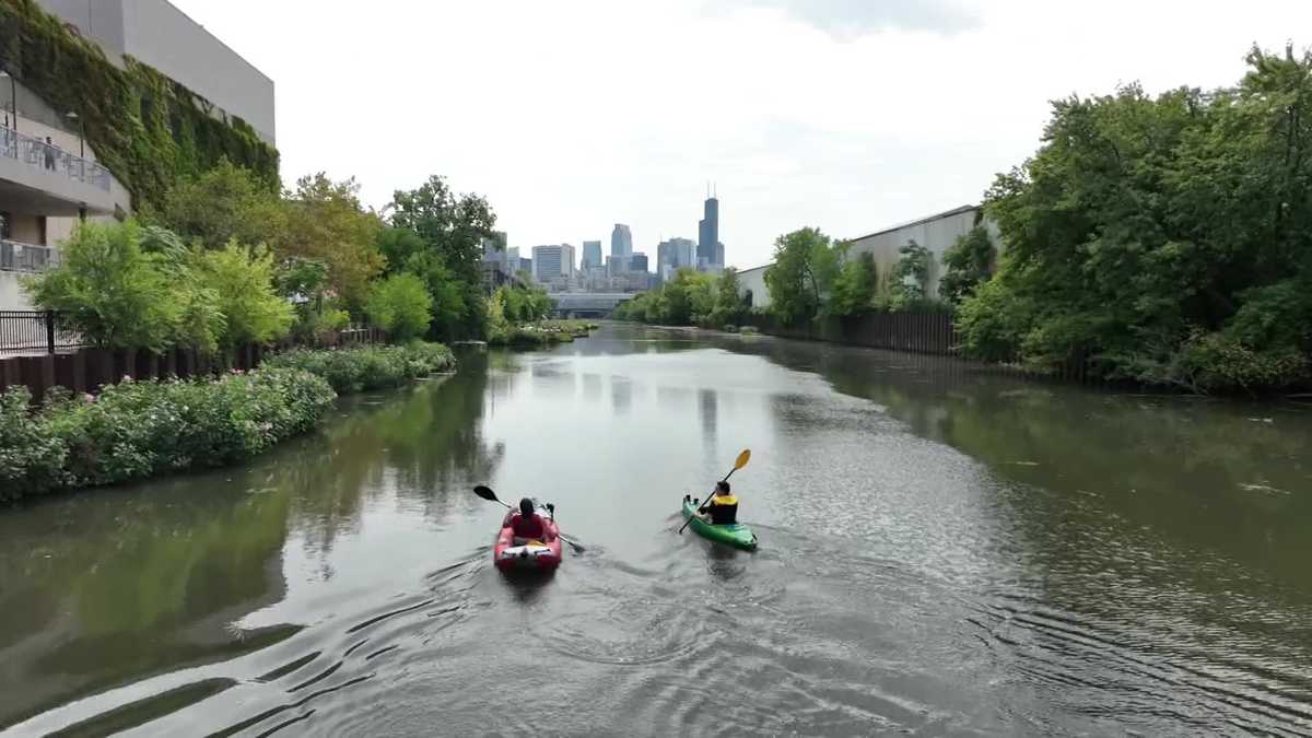 Watch: Man kayaks across the Chicago River to commute to work [Video]