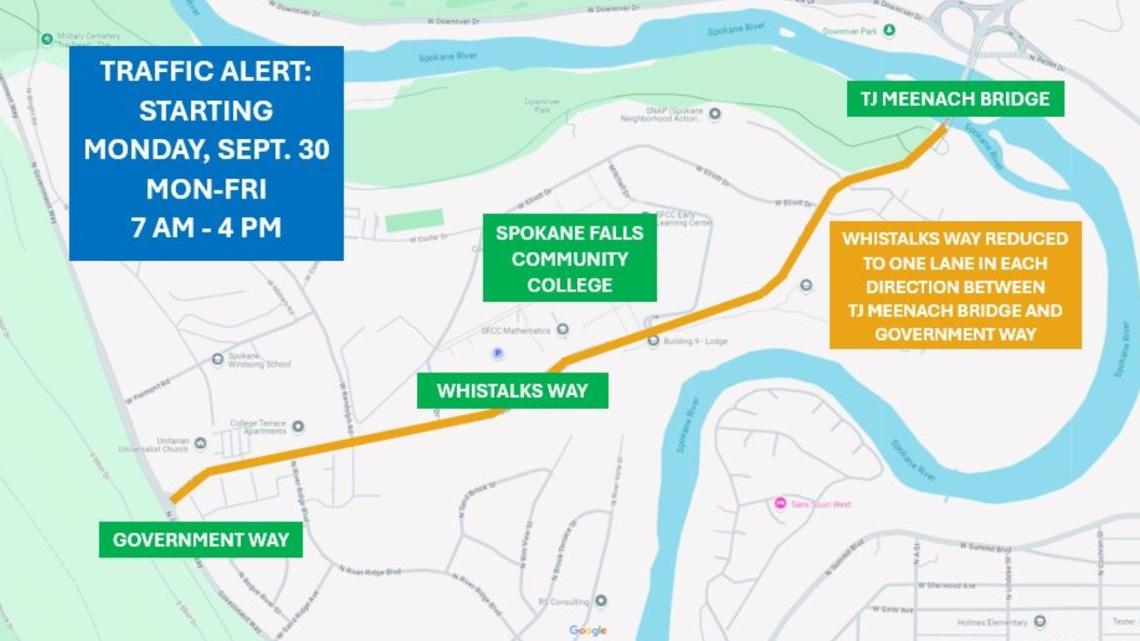 Drivers in northwest Spokane to see delays at Whistalks Way starting Monday, September 30 [Video]