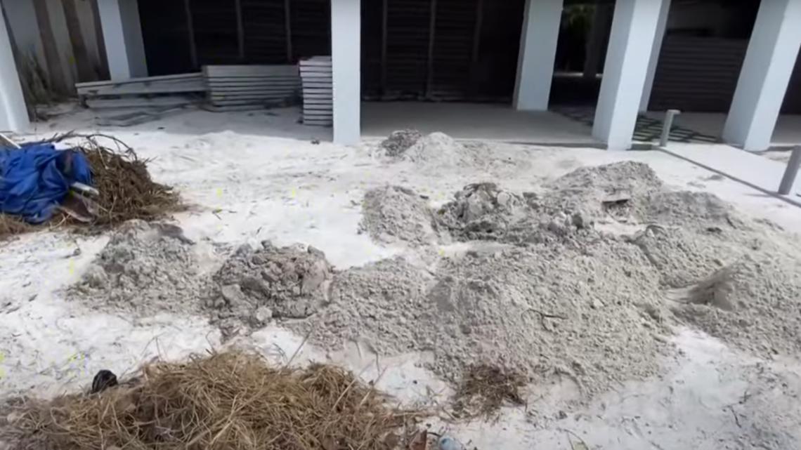 Helene brings several feet of sand onto coastal properties [Video]