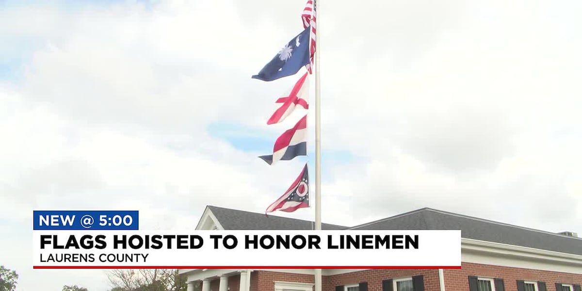 Laurens raises flags in honor of linemen travelling from other states [Video]