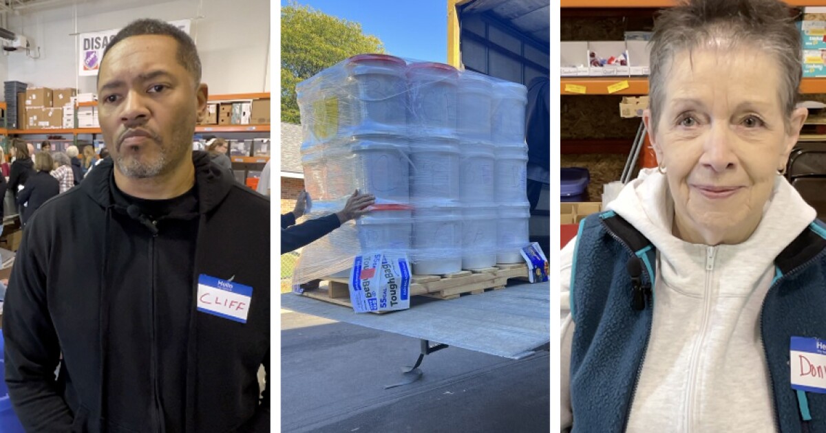 Volunteers load up trucks with supplies for hurricane victims in NC, Florida [Video]