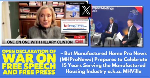 Open Declaration of War on Free Speech and Free Press  But Manufactured Home Pro News (MHProNews) Prepares to Celebrate 15 Years Serving the Manufactured Housing Industry a.k.a. MHVille [Video]