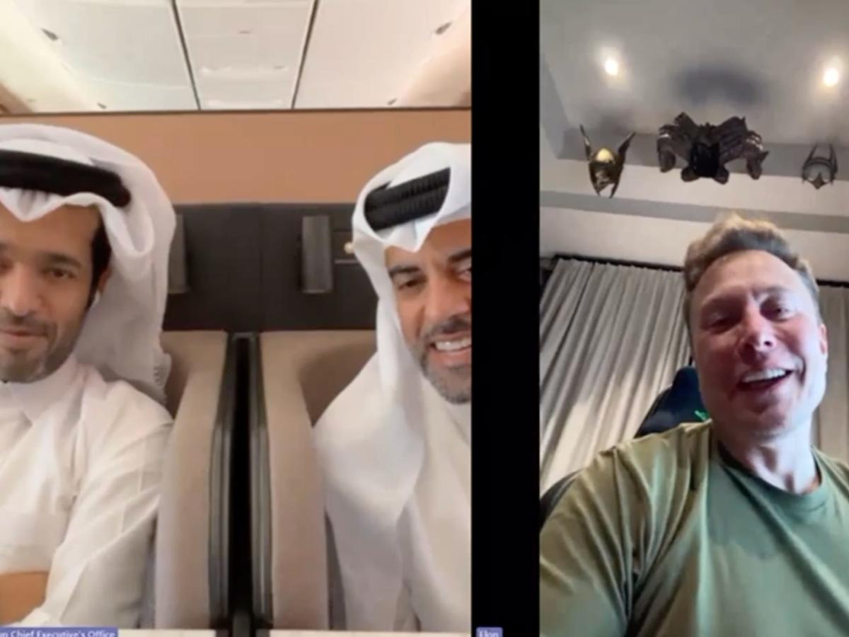 Elon Musk joined a video call at 38,000 feet to show off Qatar Airways’ new Starlink WiFi