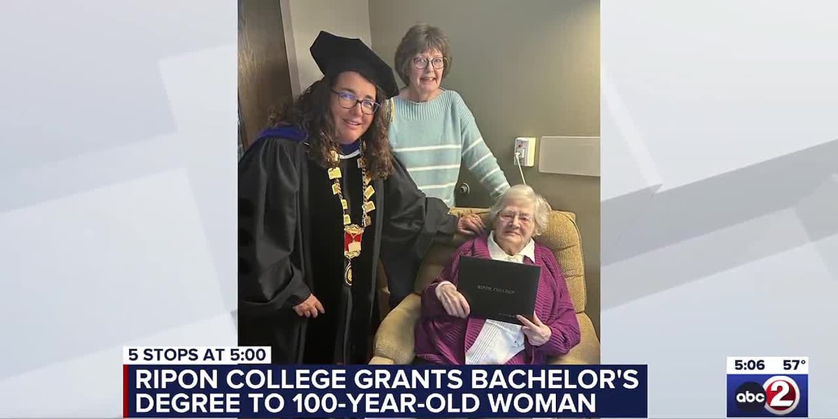 Ripon College grants birthday wish of 100-year-old woman by giving her a bachelors degree [Video]