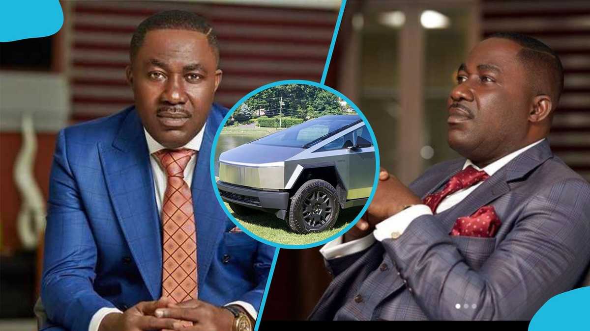 Osei Kwame Despite Flaunts His GH1.6 Million Tesla Cybertruck, First To Hit Ghana [Video]