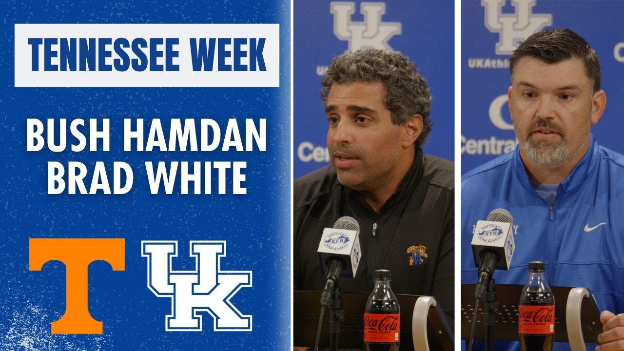 WATCH: Kentucky Football Monday Press Conference with Bush Hamdan, Brad White [Video]