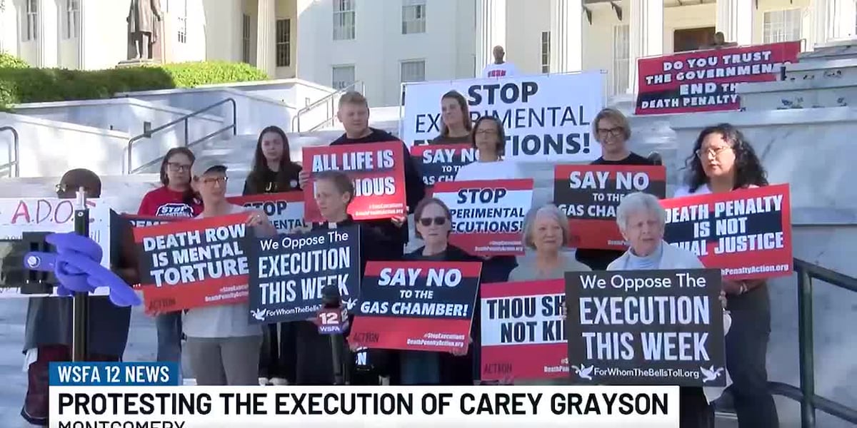 Group protests execution of Alabama man [Video]