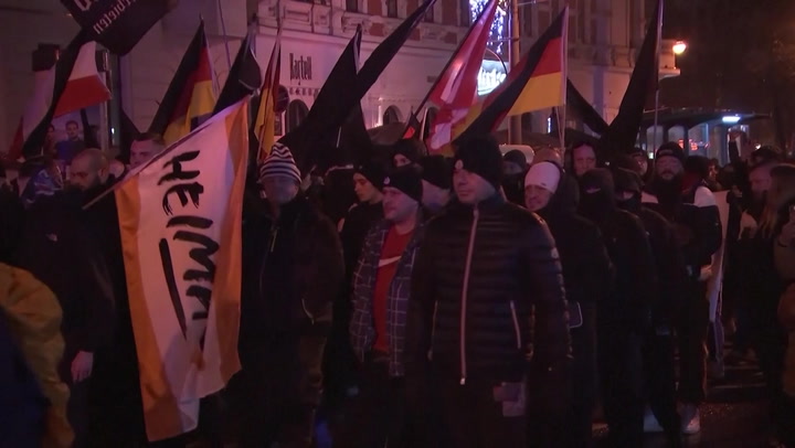 Watch: Far-right protesters rally after German market attack | News [Video]