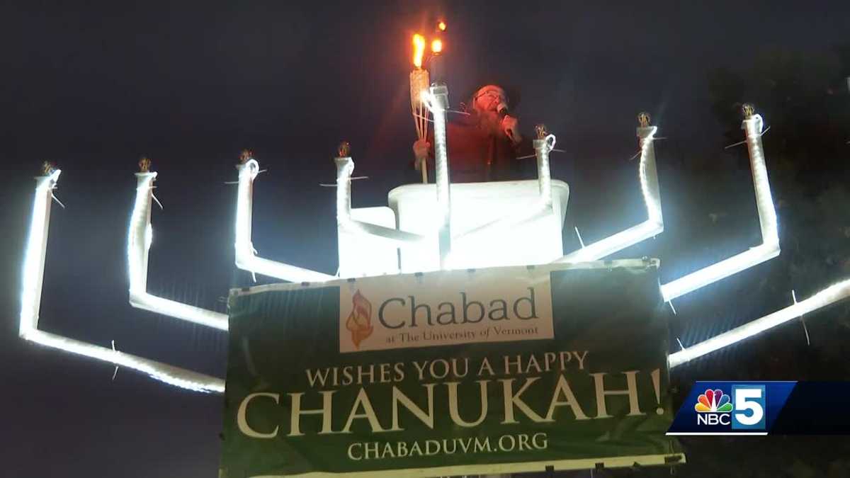 The menorah is lit in Burlington marking the first day of Hanukkah [Video]