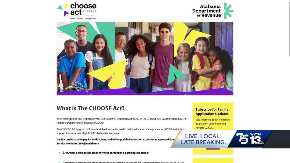 Alabama CHOOSE Act applications now open [Video]